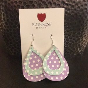 Polka dot tear drop earrings
